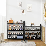 Load image into Gallery viewer, INFOSUN Shoe Rack, Shoes Cabinet Organizer, 4-Tier Shoe Storage with 3 Mesh Shelves, Multi-Function Organizer, Boots Storage Shelf Modern House Furniture Home for Entryway Hallway (Black, 4 Tier)