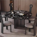 Load image into Gallery viewer, Intimate Design Elegant Luxury Style Marble Top Round Dining Table - Black