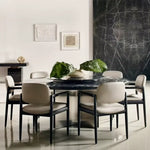 Load image into Gallery viewer, Intimate Design Elegant Luxury Style Marble Top Round Dining Table - Black