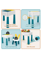 Load image into Gallery viewer, Kids Multi-Functional Building Block Table and 2 Chairs Set,Activity Table with 502 Pcs Building Blocks, Water/Sand/Play/Dinning Table for Toddlers