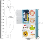 Load image into Gallery viewer, LACOSSI Wardrobe for Clothes, Kids Almirah for Clothes, Multi-Purpose Collapsible Wardrobe for Kids Clothes/Toys/Books, Baby Cupboard for Clothes Storage in (Kids Blue, 8-Door)-GCC Home Center