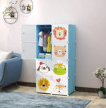 Load image into Gallery viewer, LACOSSI Wardrobe for Clothes, Kids Almirah for Clothes, Multi-Purpose Collapsible Wardrobe for Kids Clothes/Toys/Books, Baby Cupboard for Clothes Storage in (Kids Blue, 8-Door)-GCC Home Center