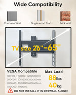 Load image into Gallery viewer, Landscape to Portrait Rotating TV Wall Mount for Vertical Mounting of Displays,Menu Wall Board Mount for 26-65" TVs Holds 88 lbs, Full Motion Corner TV Mount Height Adjusted,
