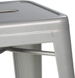 Load image into Gallery viewer, LANNY Furniture 75cm Height Antique Tolix Metal Stackable Barstools D7 Indoor-Outdoor High Chair with Square Seat for Counter Courtyard Kitchen Dining Room Restaurant Bar shop Eating (silver)-GCC Home Center