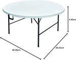 Load image into Gallery viewer, LANNY White Portable Plastic Round Folding Table for Dining Γ150cm ZY150QL for Buffeet Party Picnic Stuff Indoor Outdoor of max 12 Person-GCC Home Center