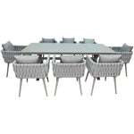 Load image into Gallery viewer, Luxurious Aluminum Frame WPC 8-Seater Outdoor Dining Set with Cushions for Balcony and Backyard-GCC Home Center