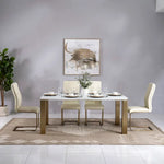 Load image into Gallery viewer, Luxury 6-Seater Dining Set – Off White & Gold