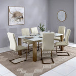 Load image into Gallery viewer, Luxury 6-Seater Dining Set – Off White & Gold