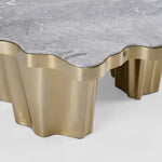 Load image into Gallery viewer, Luxury Coffee Table with Natural Grey Marble with Brushed Gold Base