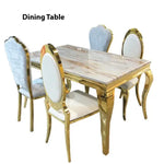 Load image into Gallery viewer, Luxury Dining Table with Marble Top & Stainless Steel Frame