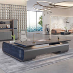 Load image into Gallery viewer, Luxury Executive Office Table, 2-Cupboards With a Handle-Free Design For a Modern Look - Grey-GCC Home Center