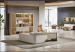 Load image into Gallery viewer, Luxury L Shaped Desk Office Furniture Minimalist Workbench Modern CEO Office Executive Desk 280*210 cm