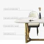 Load image into Gallery viewer, Luxury Marble Top Stainless Steel Dining Table with 4 Chairs