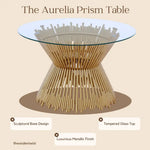 Load image into Gallery viewer, Luxury Metallic Finish Tempered Glass Top Prism Dining Table