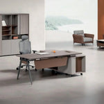 Load image into Gallery viewer, Luxury Modern Executive Office Table With Storage cabinets - Matt White-GCC Home Center