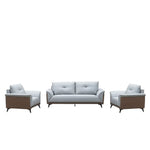 Load image into Gallery viewer, Luxury PU Leather Office Sofa Set With Metal Legs - Grey-GCC Home Center