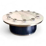 Load image into Gallery viewer, Luxury Round Modern Marble Top Metal Base Dining Table for Restaurant, Dining Room