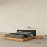 Load image into Gallery viewer, Luxury Solid Wood Japanese Platform Bed With Built-In Nightstands