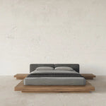 Load image into Gallery viewer, Luxury Solid Wood Japanese Platform Bed With Built-In Nightstands