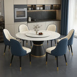 Load image into Gallery viewer, Luxury Steel Base Round Dining Table Set (6 Seater)