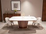 Load image into Gallery viewer, Luxury Walnut Marble Dining Table