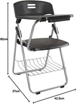 Load image into Gallery viewer, Mahmayi Kelvin S234A Folding Student Chair - Plastic Folding Chair With Writing Tablet - Foldable Chair With Polypropylene Tablet (Black) (Student Chair)