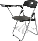 Load image into Gallery viewer, Mahmayi Kelvin S234A Folding Student Chair - Plastic Folding Chair With Writing Tablet - Foldable Chair With Polypropylene Tablet (Black) (Student Chair)