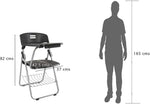 Load image into Gallery viewer, Mahmayi Kelvin S234A Folding Student Chair - Plastic Folding Chair With Writing Tablet - Foldable Chair With Polypropylene Tablet (Black) (Student Chair)