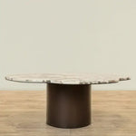 Load image into Gallery viewer, Marble Side Table And Coffee Table ā Faux Marble Top & Coffee Brown Stainless Steel Base