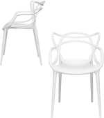 Load image into Gallery viewer, Masters Entangled Plastic Chair For Kitchen Garden Lounge Meeting Room - White-GCC Home Center