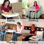 Load image into Gallery viewer, McMoLa Foldable Assembled Table TV Tray Portable Folding Snack Table - Adjustable Sofa Side Table, Bed Laptop Desk Table for Breakfast Home Use White