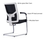 Load image into Gallery viewer, Medium Back Ergonomic Office Bow Chair – White Frame with Black Mesh and Fabric
