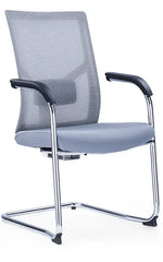 Load image into Gallery viewer, Medium Back Ergonomic Office Bow Chair – White Frame with Black Mesh and Fabric