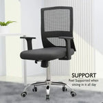 Load image into Gallery viewer, Medium Back Mesh Office chair with Lumbar Support Black-GCC Home Center