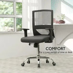 Load image into Gallery viewer, Medium Back Mesh Office chair with Lumbar Support Black-GCC Home Center