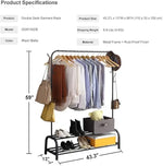 Load image into Gallery viewer, Metal Clothes Rack β Heavy Duty Hanger with Storage Shelf & Side Hooks (White)