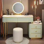 Load image into Gallery viewer, Mint Green Vanity Table Set with LED Mirror and Chair – Elegant Solid Wood Dressing Table-GCC Home Center