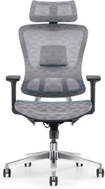 Load image into Gallery viewer, MOBILIA ErgoMesh Pro Executive Office Chair, Grey Mesh Design + CA117 Fireproof Certified, Adjustable 3D Armrests, Headrest & Multi Functional Controls, Heavy Duty Aluminium Base + 5 Years Warranty-GCC Home Center