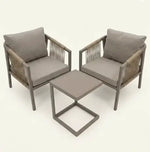 Load image into Gallery viewer, Modern 3-Piece Outdoor Bistro Set with Aluminum Frame and Weather-Resistant Cushions