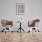 Load image into Gallery viewer, Modern 3-Piece Tea Table and Swivel Chair Set With a Glossy Finish