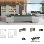 Load image into Gallery viewer, Modern 3200 Paint Wooden With LED and Power System Office Table for CEO Boss Office Desk 240X200
