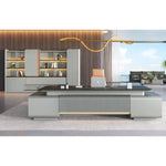 Load image into Gallery viewer, Modern 3200 Paint Wooden With LED and Power System Office Table for CEO Boss Office Desk 240X200
