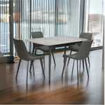 Load image into Gallery viewer, Modern 4-Seater Marble Dining Table with Stainless Steel Frame - Elegant Design for Home, Office, or Living Room-GCC Home Center