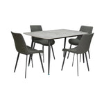 Load image into Gallery viewer, Modern 4-Seater Marble Dining Table with Stainless Steel Frame - Elegant Design for Home, Office, or Living Room-GCC Home Center