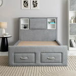 Load image into Gallery viewer, Modern Bed With Drawers And Headboard