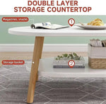 Load image into Gallery viewer, Modern Coffee Table, 2-Tier Oval Side Table (120x60cm)