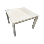 Load image into Gallery viewer, Modern white square coffee table with sleek minimalist legs measuring 50x50x50 centimeters