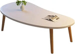 Load image into Gallery viewer, Modern Coffee Table – Large Oval Mango Shape for Living Room, Small Spaces, Bedroom & Balcony With Wood Frame – Beige