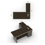 Load image into Gallery viewer, Modern Design Executive Office Table With Storage Cabinets For Traditional Spaces - Brown-GCC Home Center