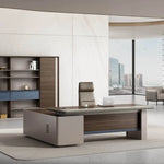 Load image into Gallery viewer, Modern Design Executive Office Table With Storage Cabinets, Office Desk - Brown-GCC Home Center